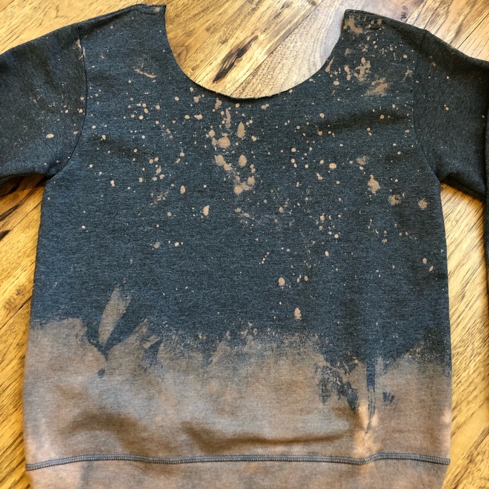 Acid Wash Vintage Sweatshirt Off Shoulder - Picture 5 of 8